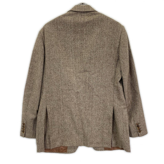 Belvest Wool x Cashmere Herringbone Tweed Brown Vest Size 50
