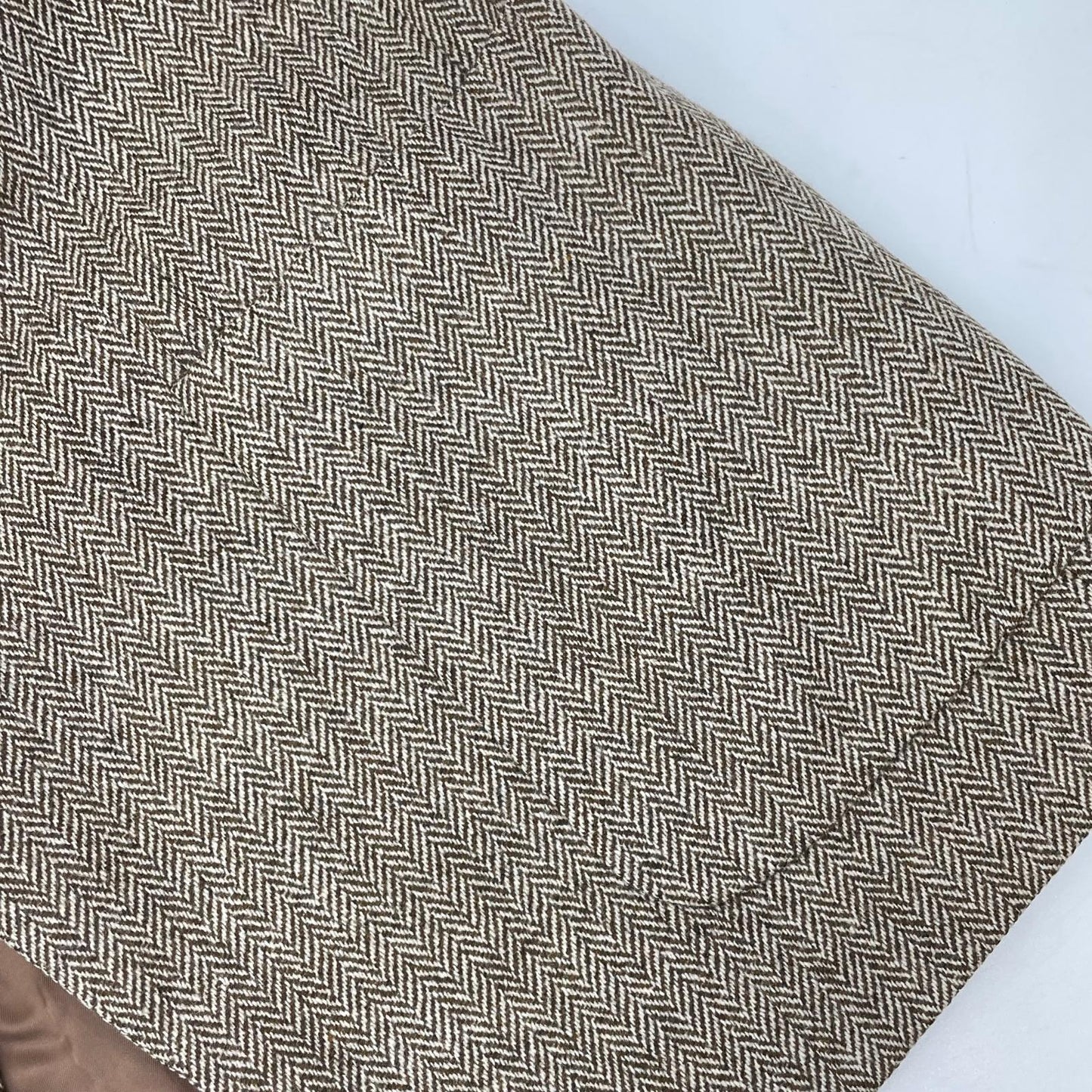 Belvest Wool x Cashmere Herringbone Tweed Brown Vest Size 50