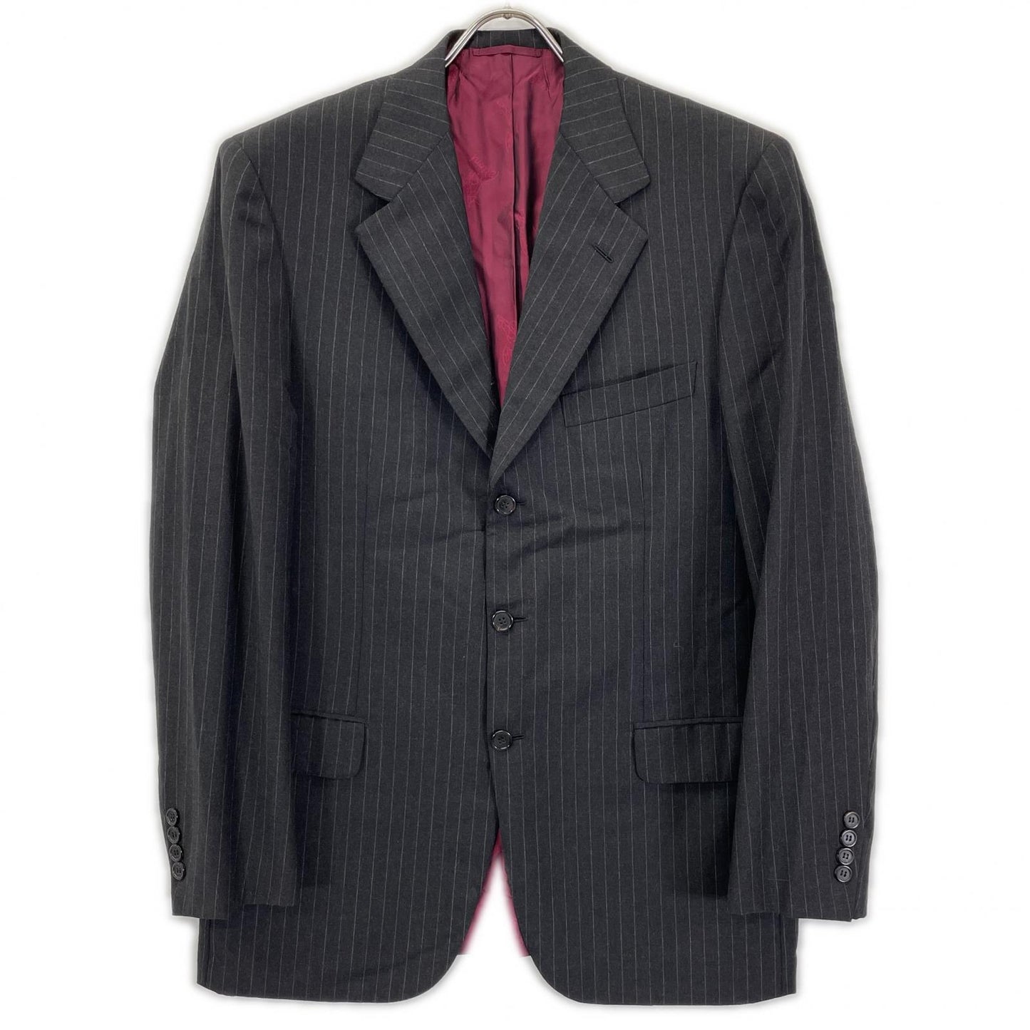 Brioni Pinstripe 3B Wool Blazer Black Size 50