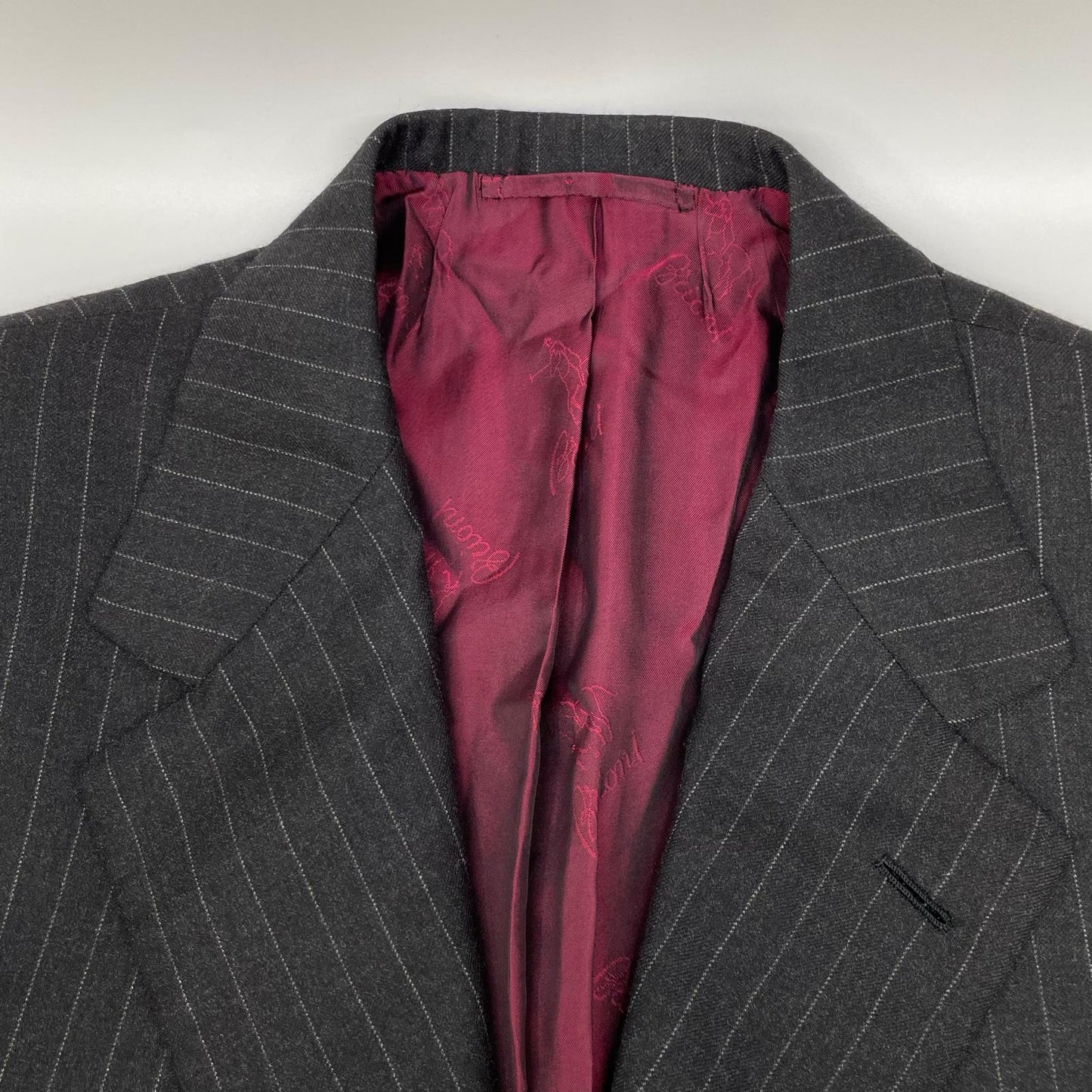 Brioni Pinstripe 3B Wool Blazer Black Size 50