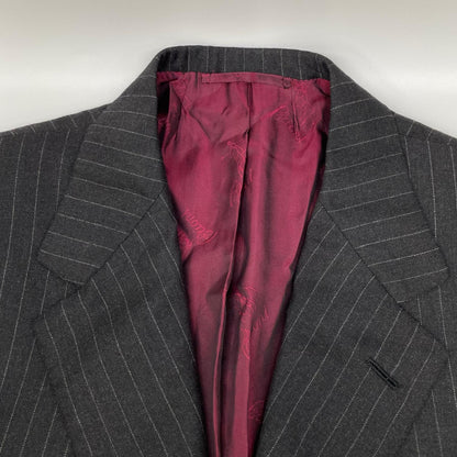 Brioni Pinstripe 3B Wool Blazer Black Size 50