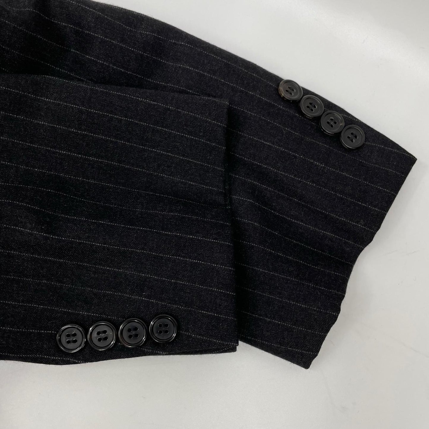 Brioni Pinstripe 3B Wool Blazer Black Size 50