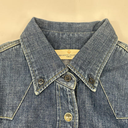 GOLDEN GOOSE G23D021 Indigo Button-Down Shirt Blue Size XS