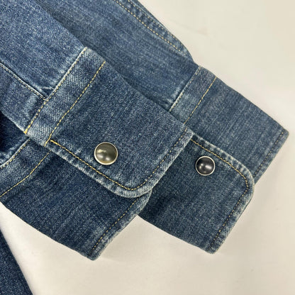 GOLDEN GOOSE G23D021 Indigo Button-Down Shirt Blue Size XS