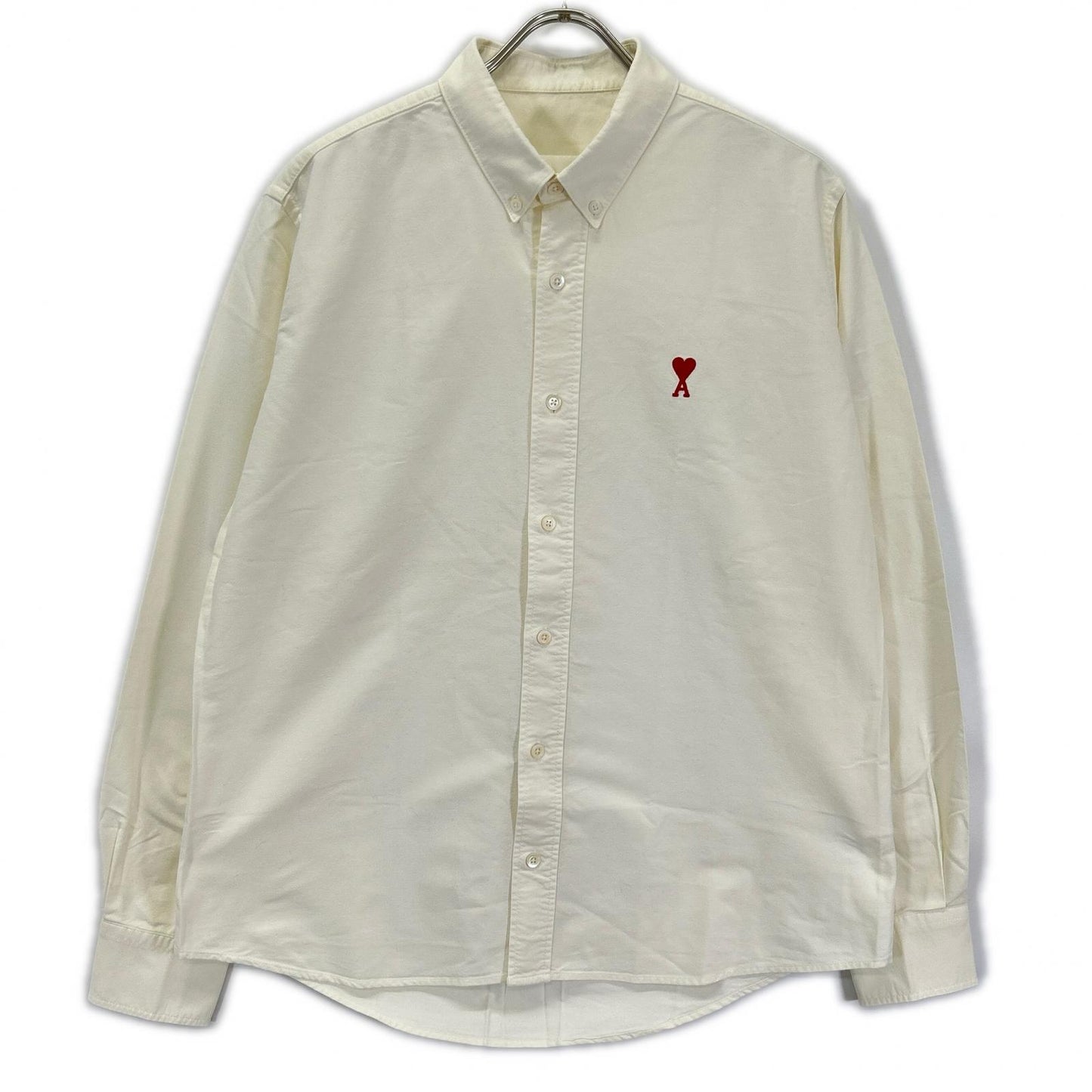AMI Alexandre Mattiussi White Heart BD Shirt Size 40