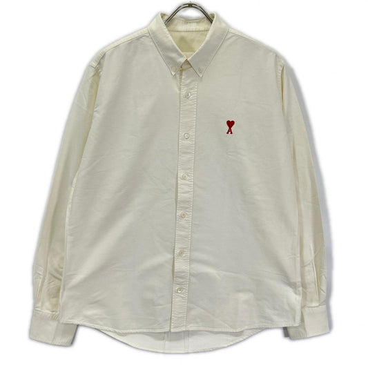 AMI Alexandre Mattiussi White Heart BD Shirt Size 40