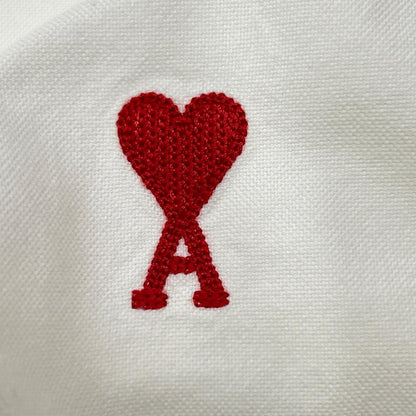 AMI Alexandre Mattiussi White Heart BD Shirt Size 40