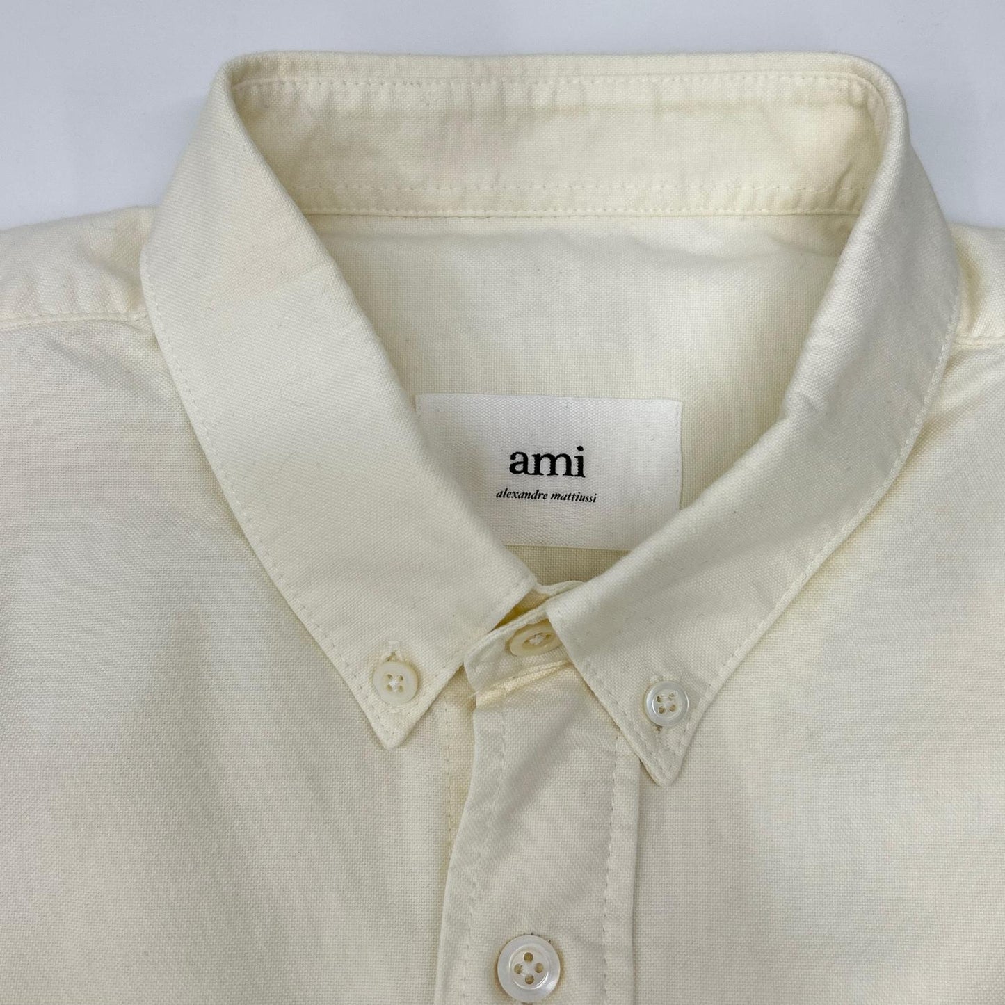 AMI Alexandre Mattiussi White Heart BD Shirt Size 40