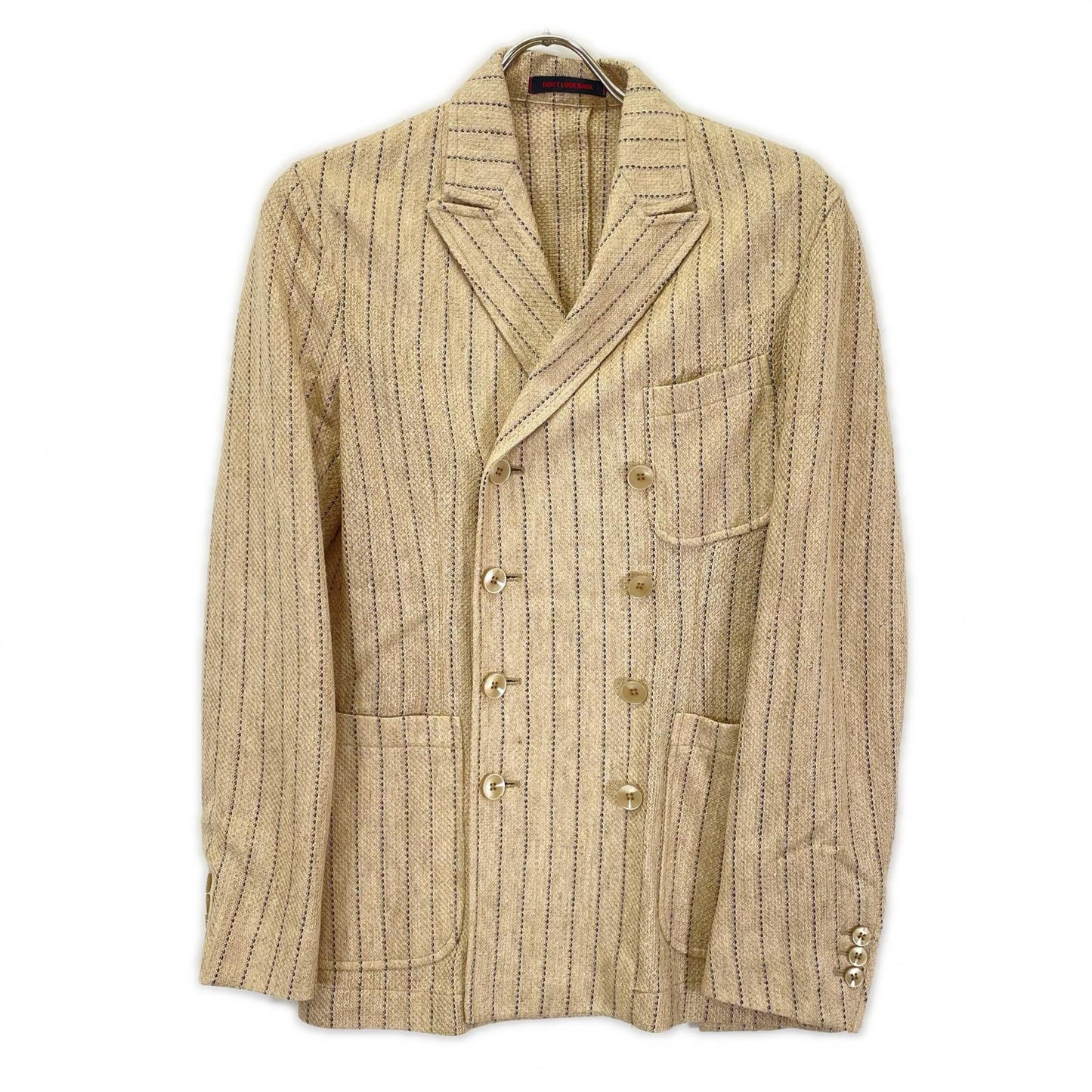 THE GIGI Linen ZIGGY MI Striped DB Blazer Size 44