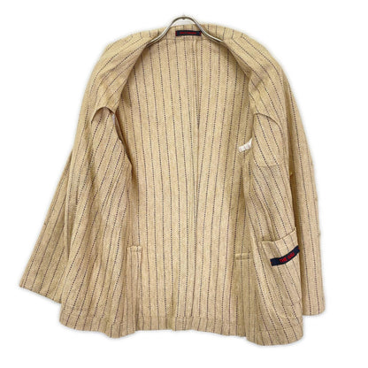 THE GIGI Linen ZIGGY MI Striped DB Blazer Size 44