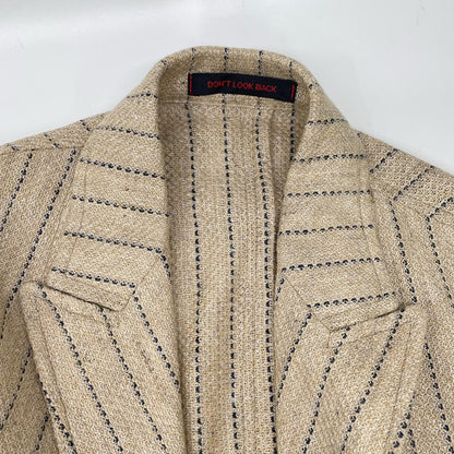 THE GIGI Linen ZIGGY MI Striped DB Blazer Size 44