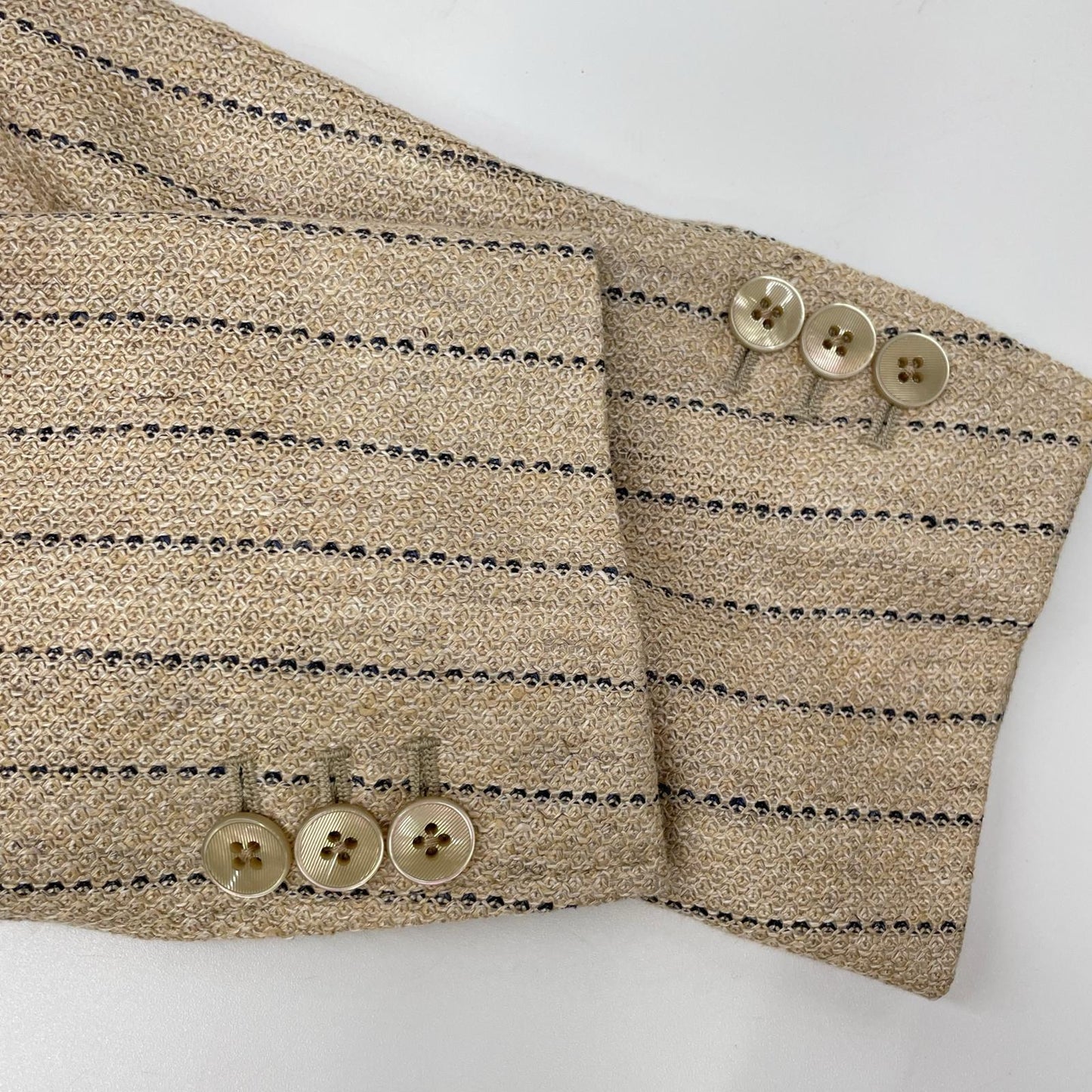 THE GIGI Linen ZIGGY MI Striped DB Blazer Size 44