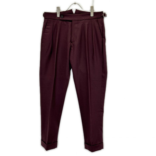 BERWICH Wine SCOTCH 2-Pleat Pants Size 44