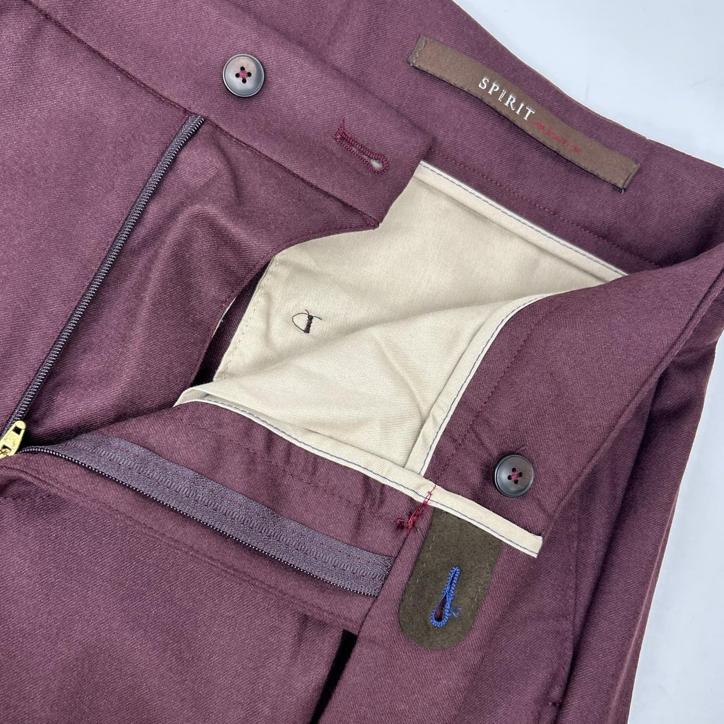 BERWICH Wine SCOTCH 2-Pleat Pants Size 44