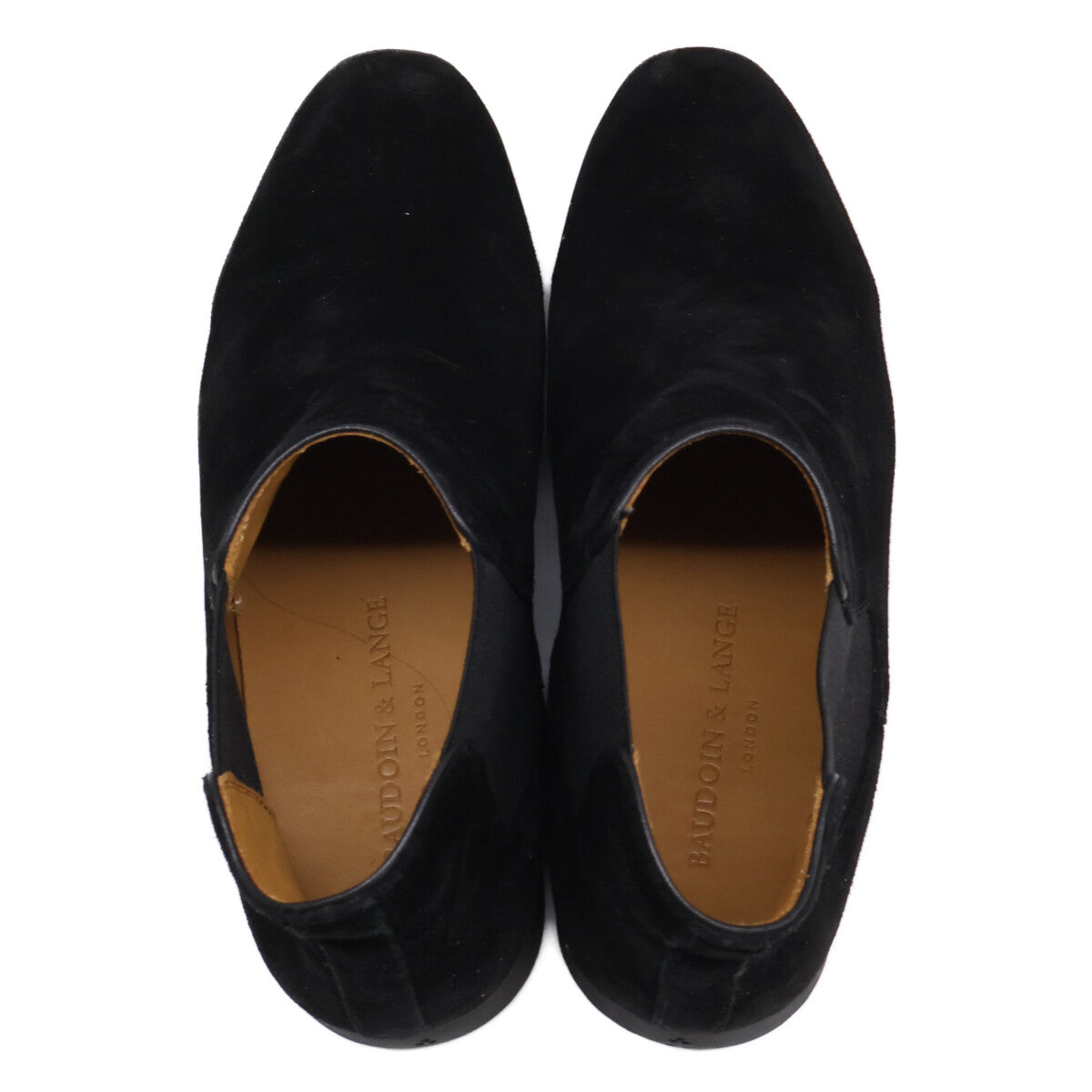 BAUDOIN&LANGE Black Suede Chelsea Boots Size EU 40