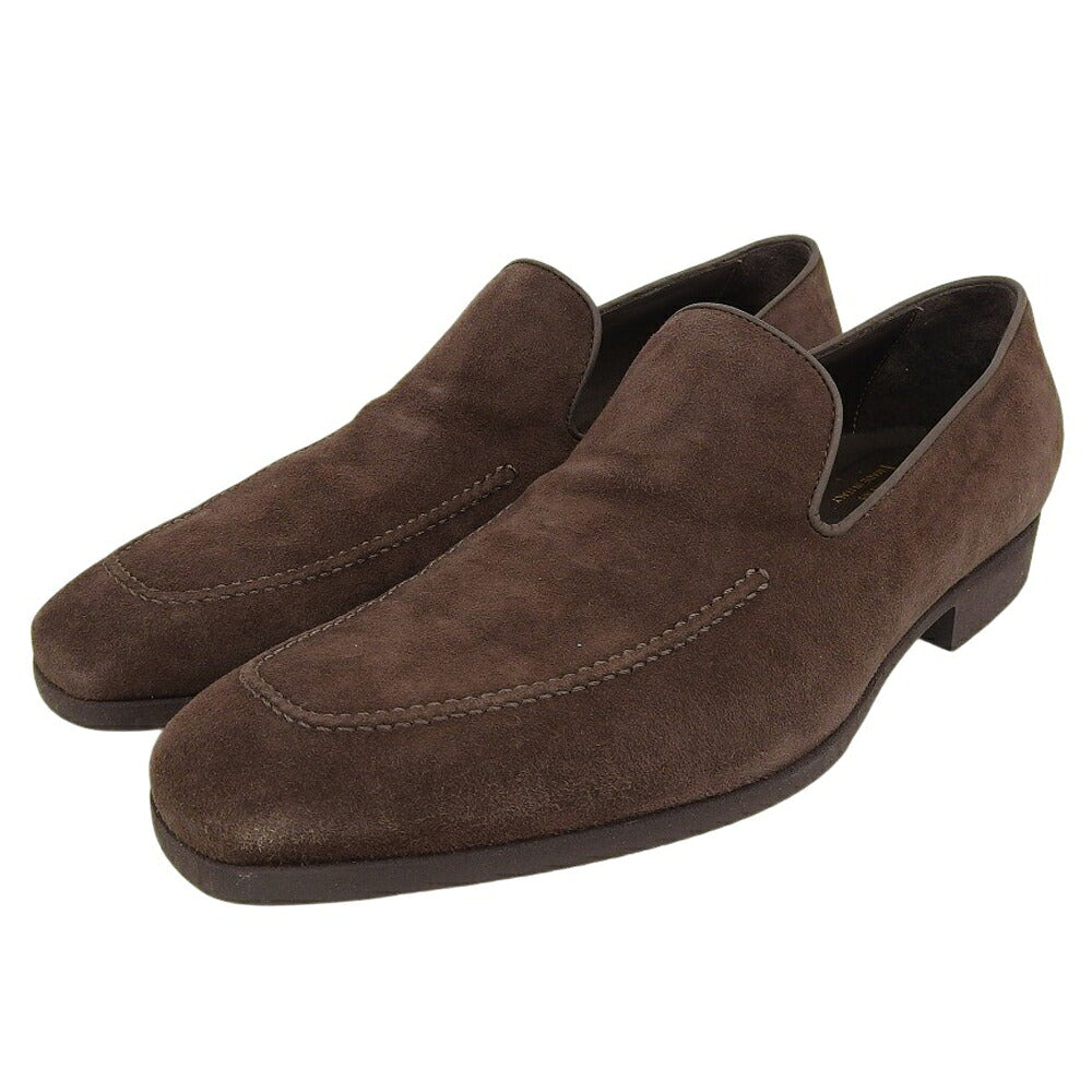 ferrante Brown Suede Slip-On Loafers Size 6.5