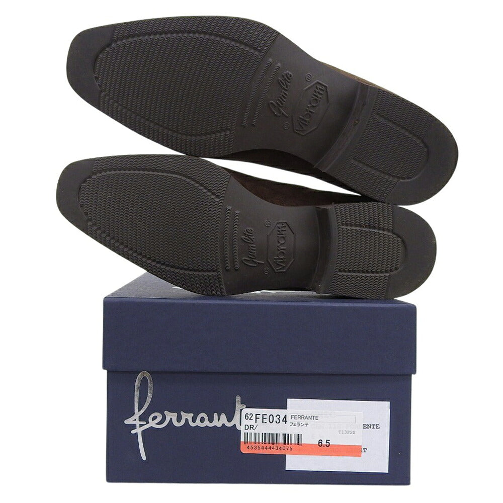 ferrante Brown Suede Slip-On Loafers Size 6.5