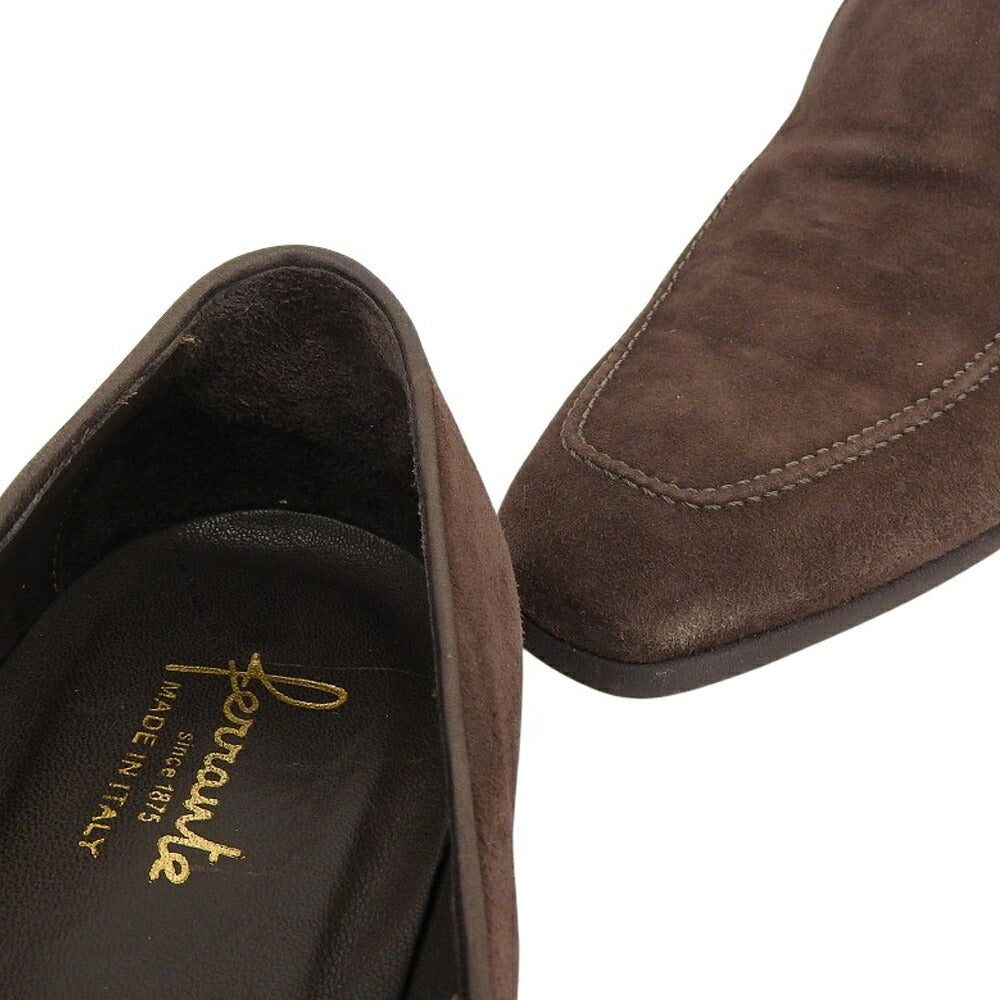 ferrante Brown Suede Slip-On Loafers Size 6.5