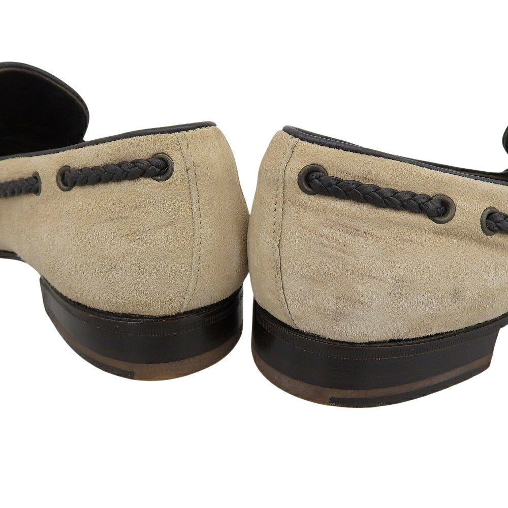 ferrante Beige Suede Tassel Loafers Size 6.5
