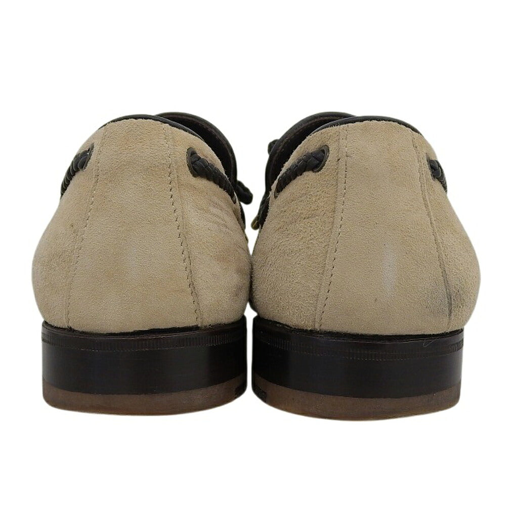 ferrante Beige Suede Tassel Loafers Size 6.5