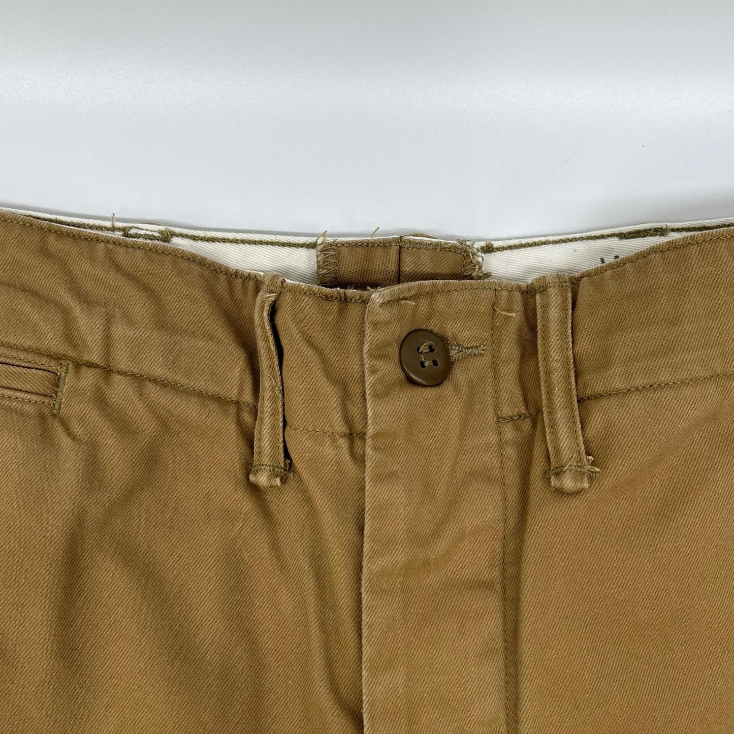 RRL Beige Button Fly Officer Chinos Size 28