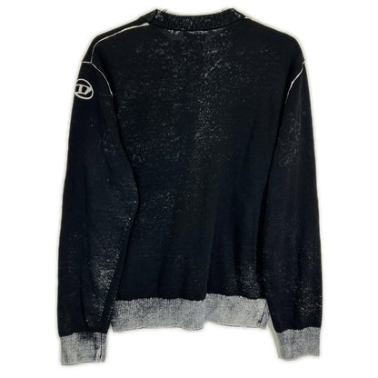 DIESEL 24SS K-LARENCE-B Bleach Crewneck Knit Black Size M