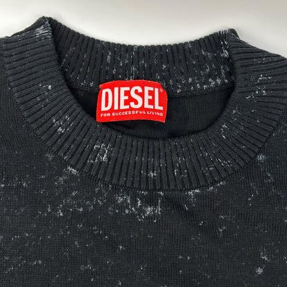 DIESEL 24SS K-LARENCE-B Bleach Crewneck Knit Black Size M
