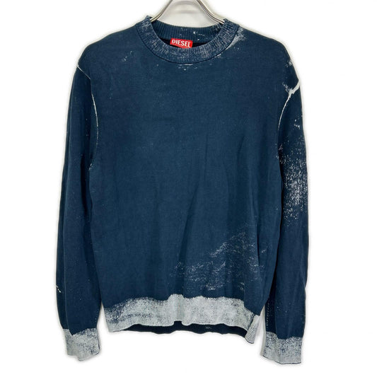 DIESEL 24SS K-LARENCE-B Bleach Crewneck Knit Blue Size M