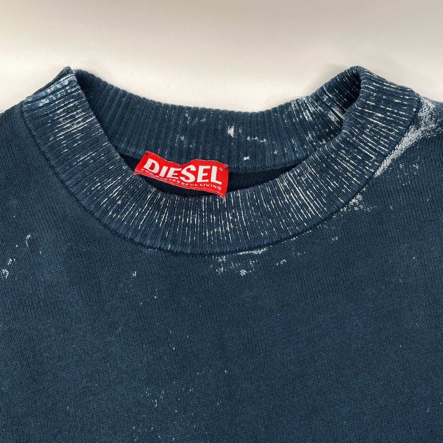 DIESEL 24SS K-LARENCE-B Bleach Crewneck Knit Blue Size M