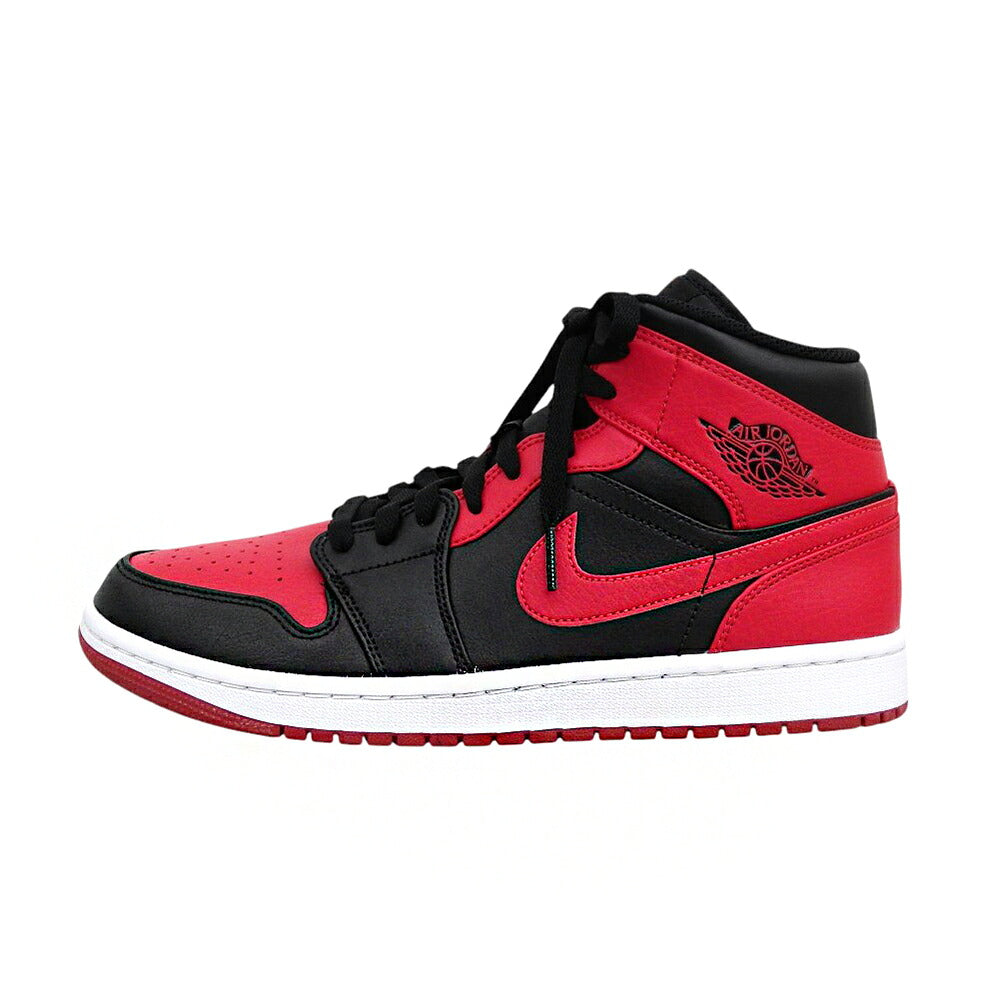 Nike AIR JORDAN 1 MID "Bred" Leather Sneakers Size 8.5(US)