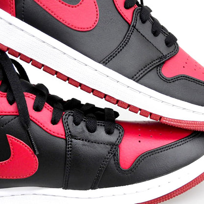 Nike AIR JORDAN 1 MID "Bred" Leather Sneakers Size 8.5(US)