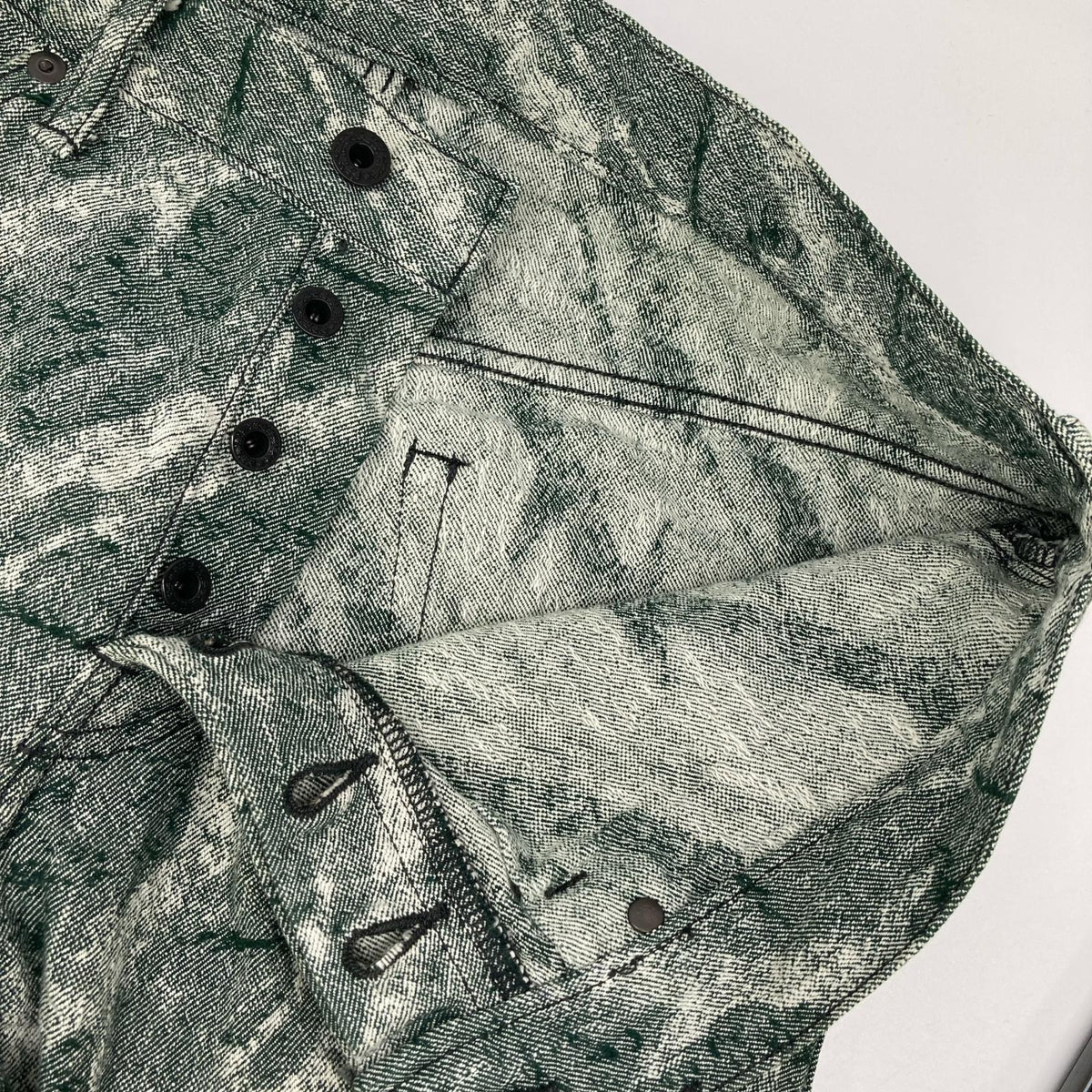ISSEY MIYAKE MEN 07AW A-POC Jacquard Jeans Green Size 35