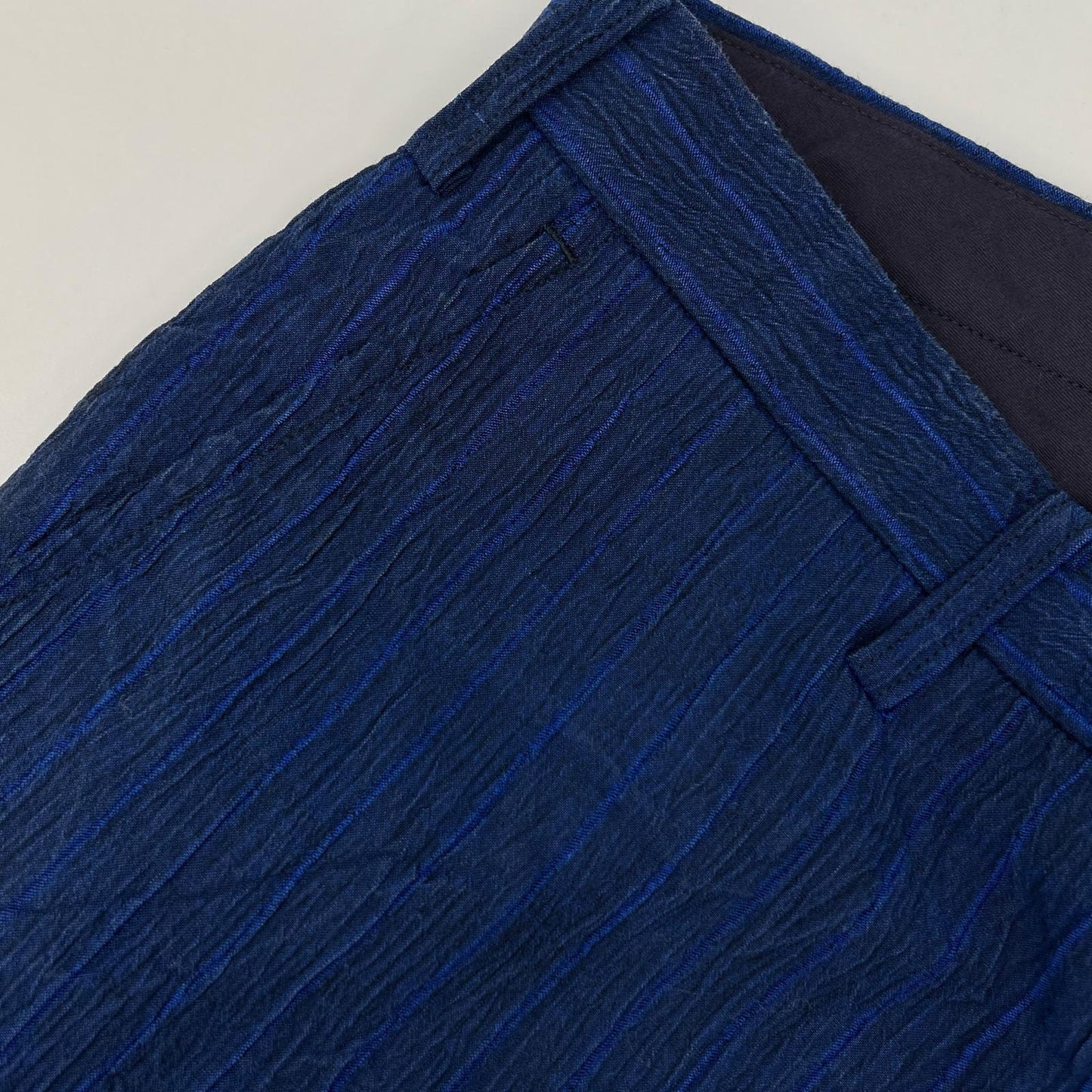 ISSEY MIYAKE MEN 16SS Linen Striped Pants Navy Size 3