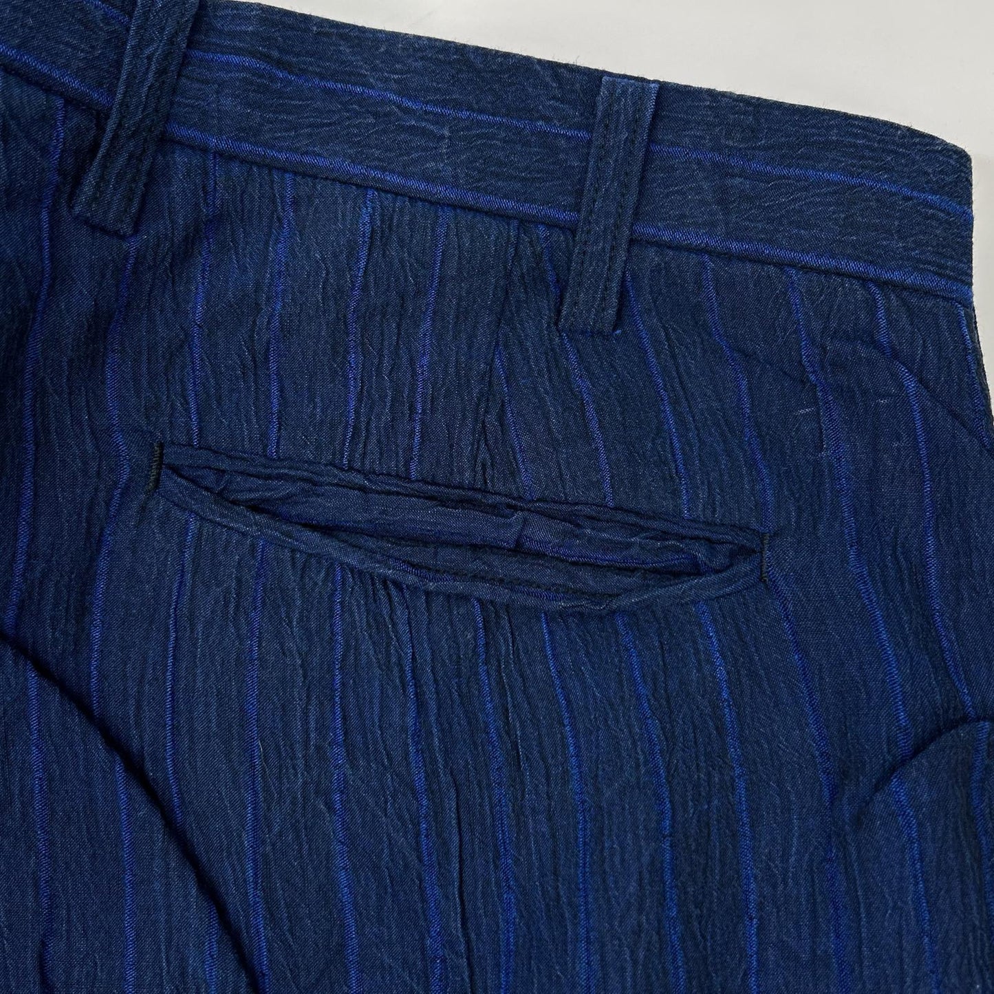 ISSEY MIYAKE MEN 16SS Linen Striped Pants Navy Size 3