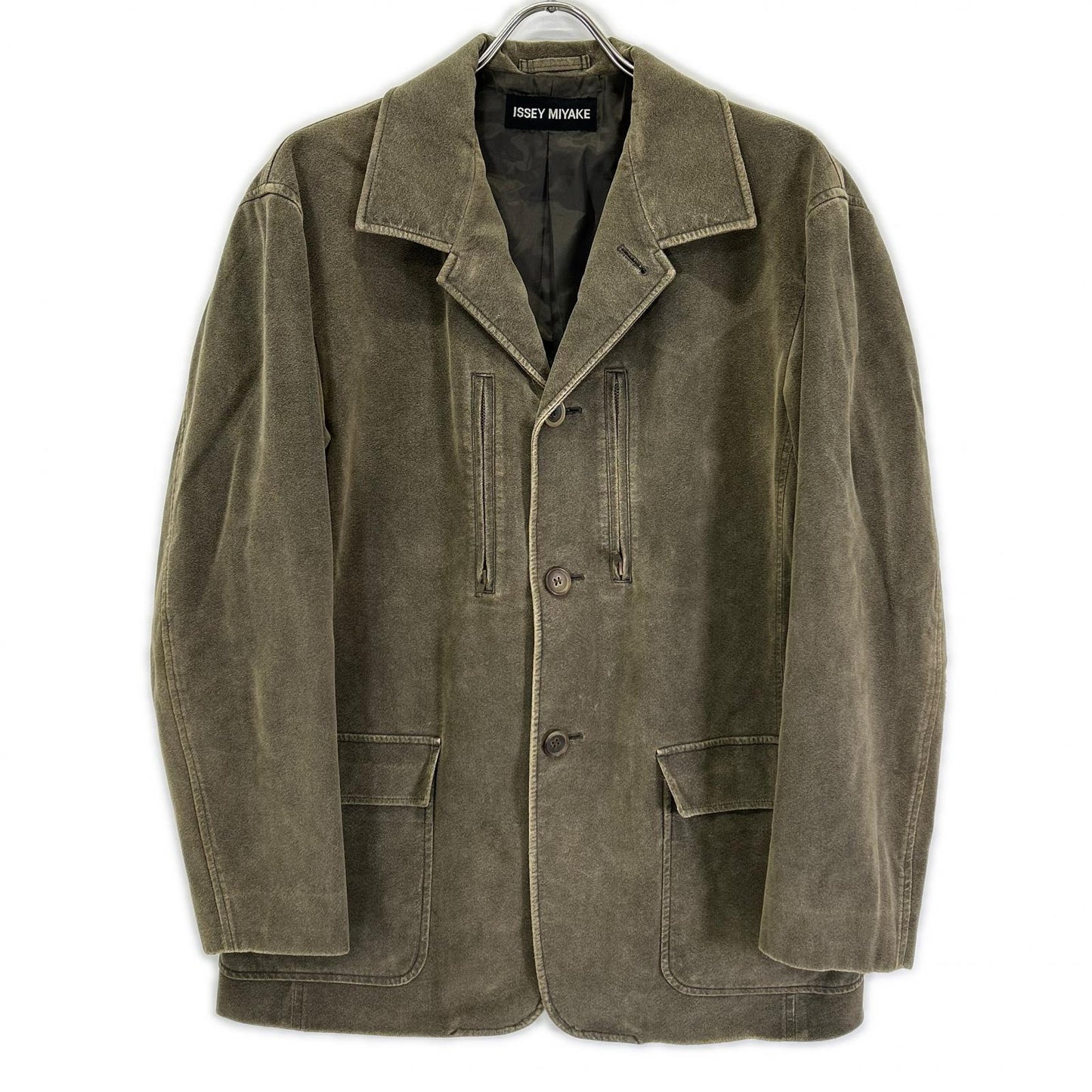 ISSEY MIYAKE MEN 02AW Khaki Suede Blazer Size 2