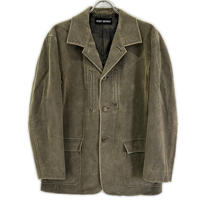 ISSEY MIYAKE MEN 02AW Khaki Suede Blazer Size 2