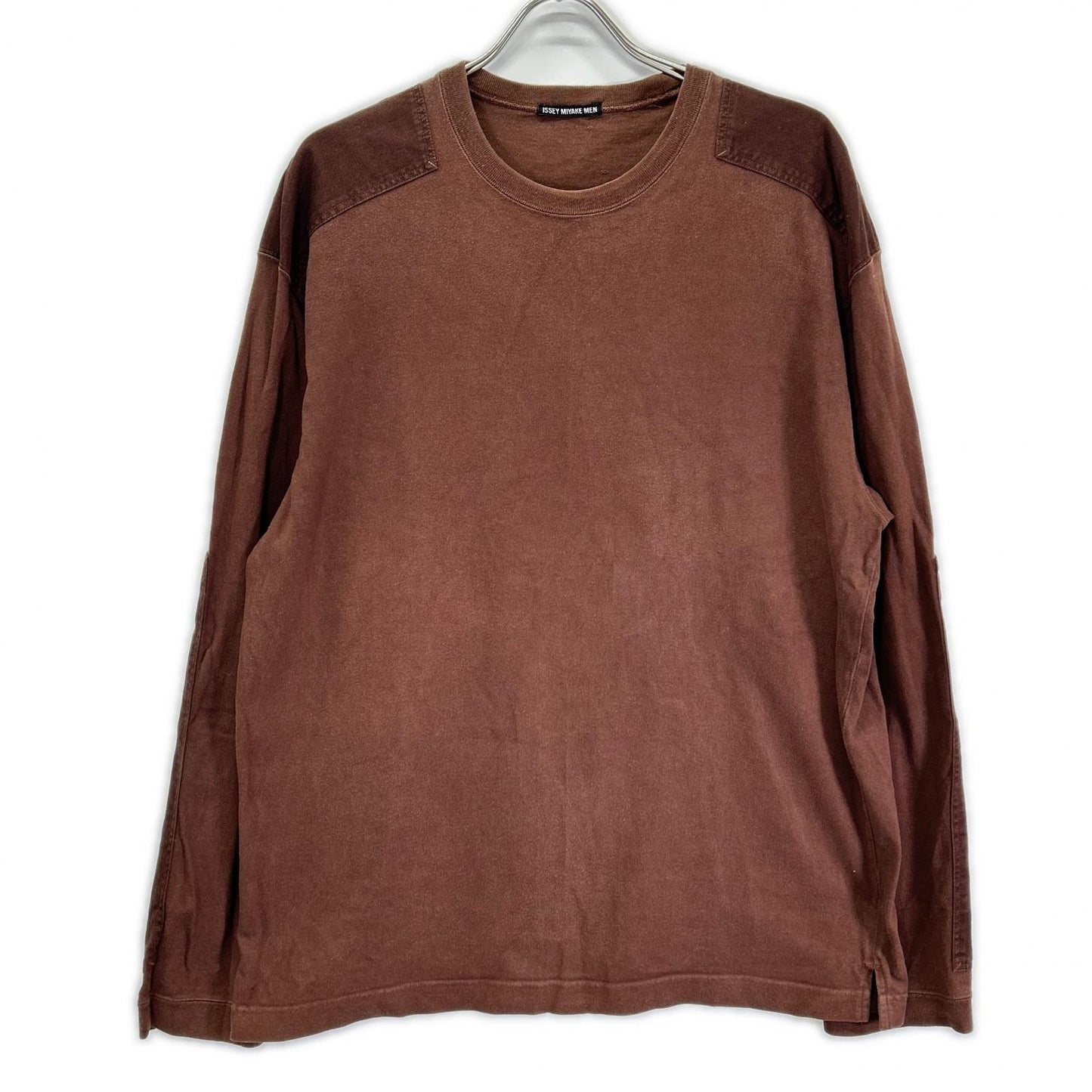 ISSEY MIYAKE MEN 12SS Brown Denim Sleeve T-Shirt Size L