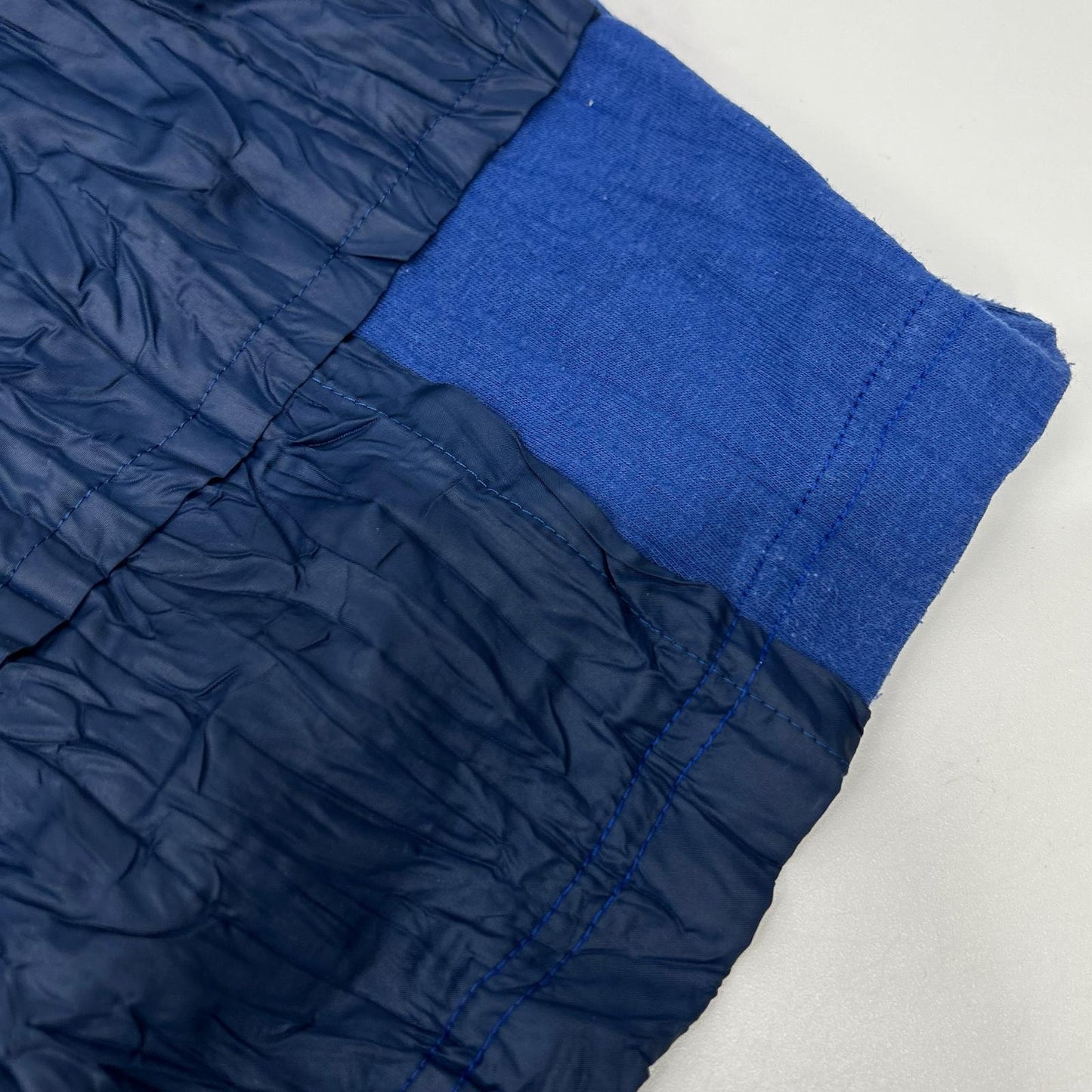 ISSEY MIYAKE MEN Blue Nylon Patchwork T-Shirt Size 4