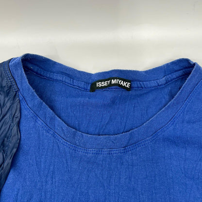 ISSEY MIYAKE MEN Blue Nylon Patchwork T-Shirt Size 4