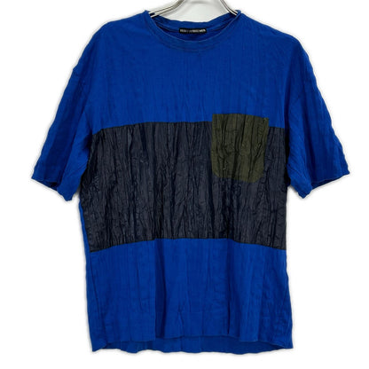 ISSEY MIYAKE MEN 16SS Blue Nylon Panel Pocket T-Shirt Size 3