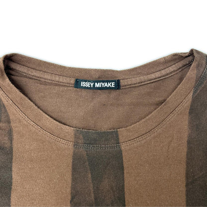 ISSEY MIYAKE MEN Brown Graphic Print T-Shirt Size 4