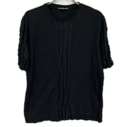 ISSEY MIYAKE MEN 16SS Black Mesh Panel T-Shirt Size 3