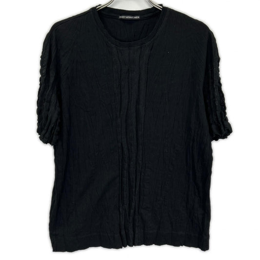ISSEY MIYAKE MEN 16SS Black Mesh Panel T-Shirt Size 3