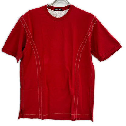 ISSEY MIYAKE MEN Red Stitch Design T-Shirt Size 4