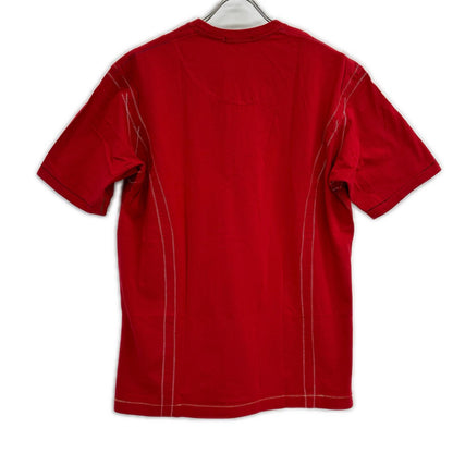 ISSEY MIYAKE MEN Red Stitch Design T-Shirt Size 4