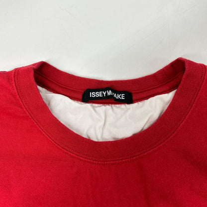 ISSEY MIYAKE MEN Red Stitch Design T-Shirt Size 4