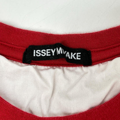 ISSEY MIYAKE MEN Red Stitch Design T-Shirt Size 4