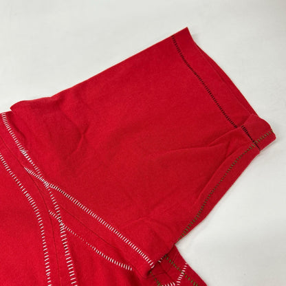 ISSEY MIYAKE MEN Red Stitch Design T-Shirt Size 4