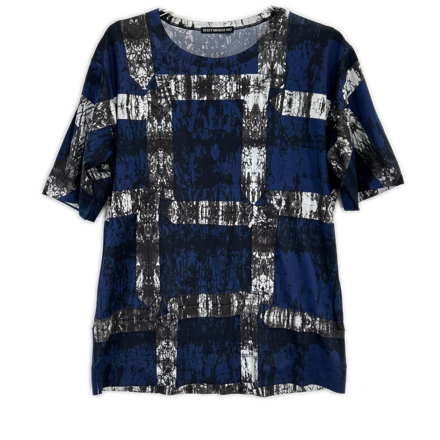 ISSEY MIYAKE MEN 14SS Blue Graphic Stretch T-Shirt Size 4