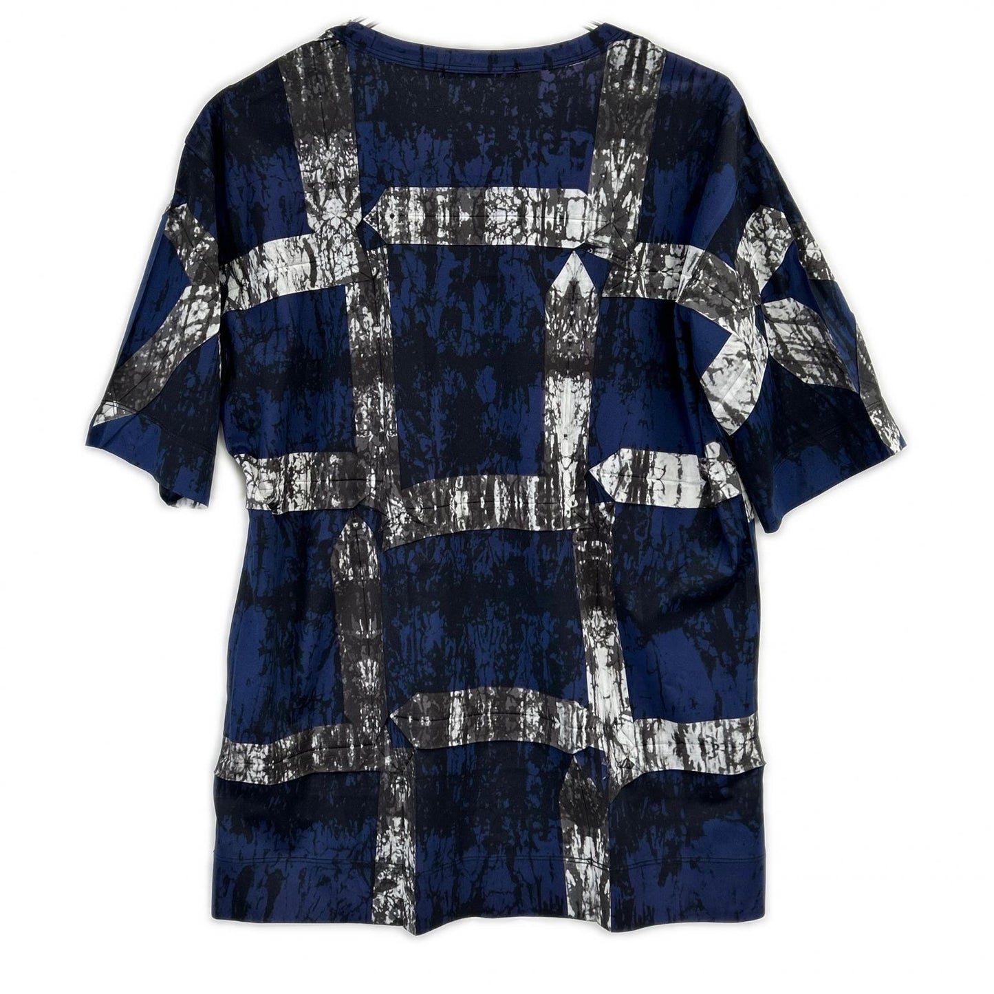 ISSEY MIYAKE MEN 14SS Blue Graphic Stretch T-Shirt Size 4